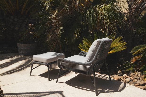 Prism Outdoor Rope Armchair and footstool