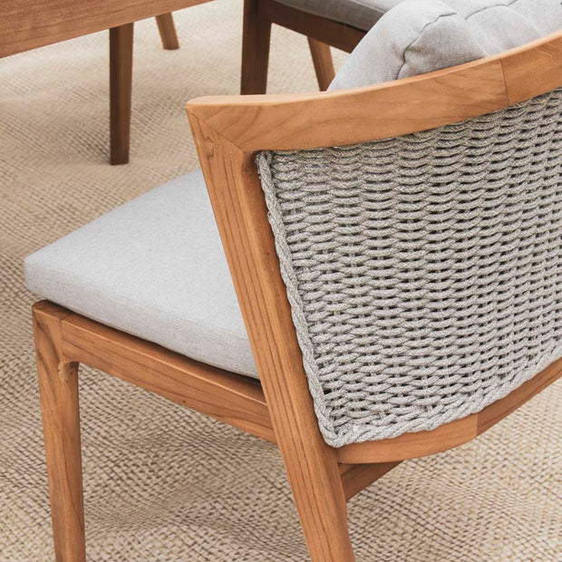 Orion Outdoor Teak and Rope Dining Chair