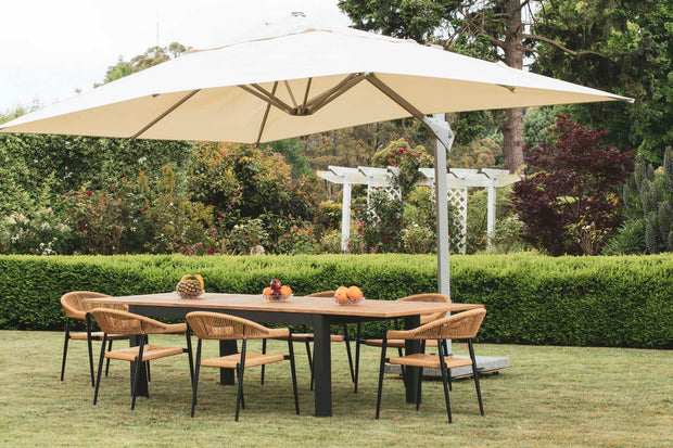 Apollo Outdoor Cantilever Umbrella with 90kg Marble Base - Pro fabric 300W 400D 250H