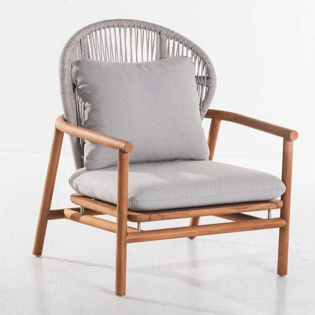 Echoes Outdoor Teak and Rope Armchair