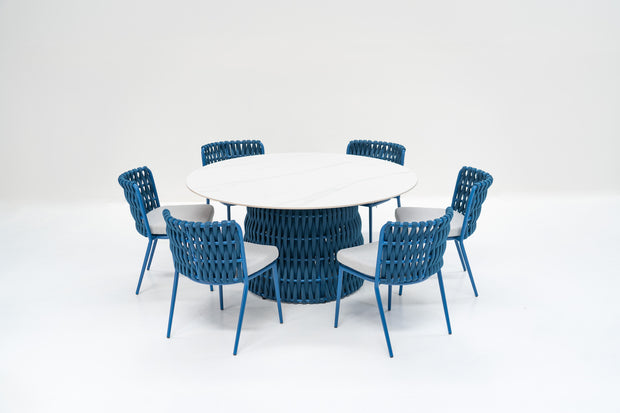 Celeste Outdoor Rope Round Dining Table and Chair