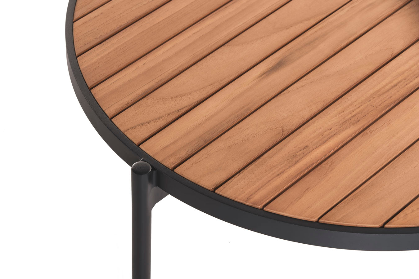 Zephyr Outdoor Round Coffee Table with Teak Top