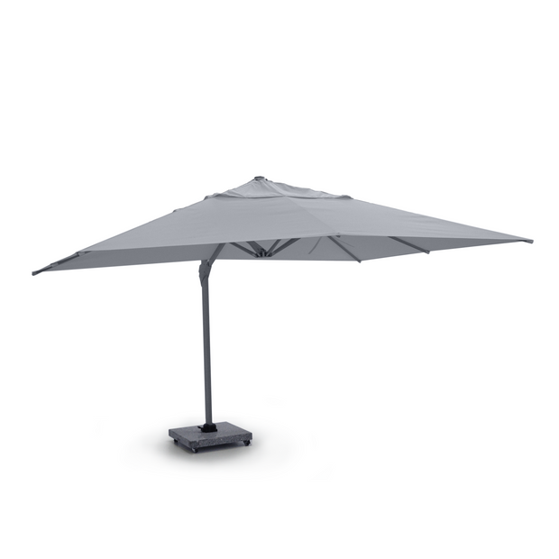 Apollo Outdoor Cantilever Umbrella with 90kg Marble Base - Stripe Grey 300W 400D 250H