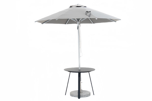 Helios Outdoor Market Umbrella with 40kg Marble Base - Grey Round