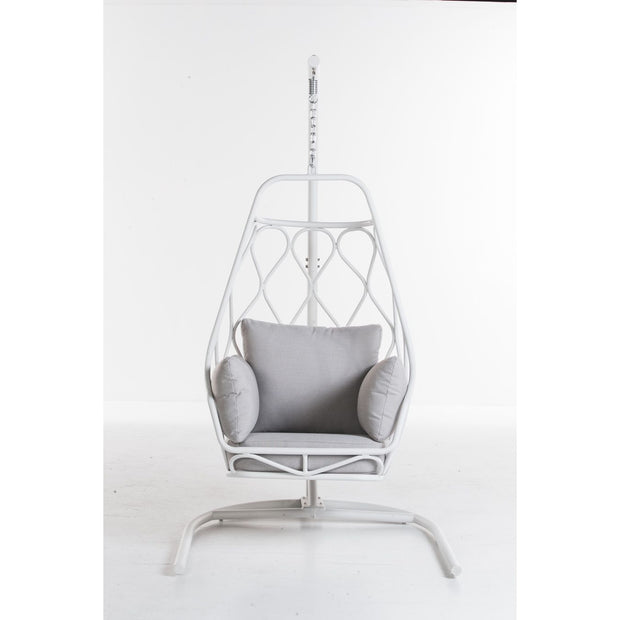 Eden Outdoor Aluminum and Wicker Hanging Egg Chair