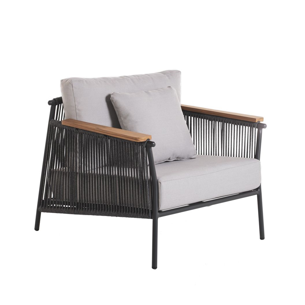 Zephyr Outdoor Teak and Rope Armchair