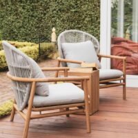 Echoes Outdoor Teak and Rope Armchair