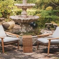 Olivia Outdoor Teak and Wicker Armchair