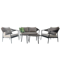Nova Outdoor Aluminum and Rope 5pc Lounge Settings