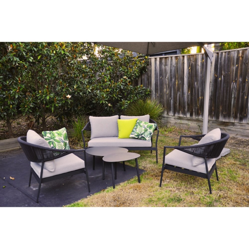 Nova Outdoor Aluminum and Rope 5pc Lounge Settings