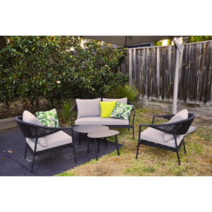 Nova Outdoor Aluminum and Rope 5pc Lounge Settings