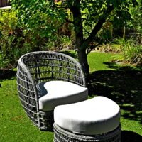Cozy Outdoor Rope Armchair and Footstool 2pc Settings