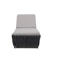 Outdoor rope sun lounger featuring adjustable backrest angles, water-resistant fabric, and lightweight frame for easy outdoor use