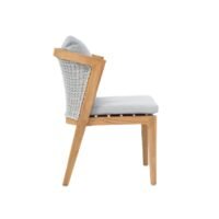 Orion Outdoor Teak and Rope Armless Dining Chair