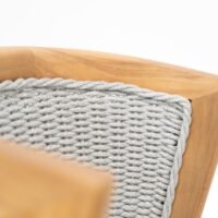 Orion Outdoor Teak and Rope Armless Dining Chair