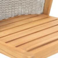 Orion Outdoor Teak and Rope Armless Dining Chair