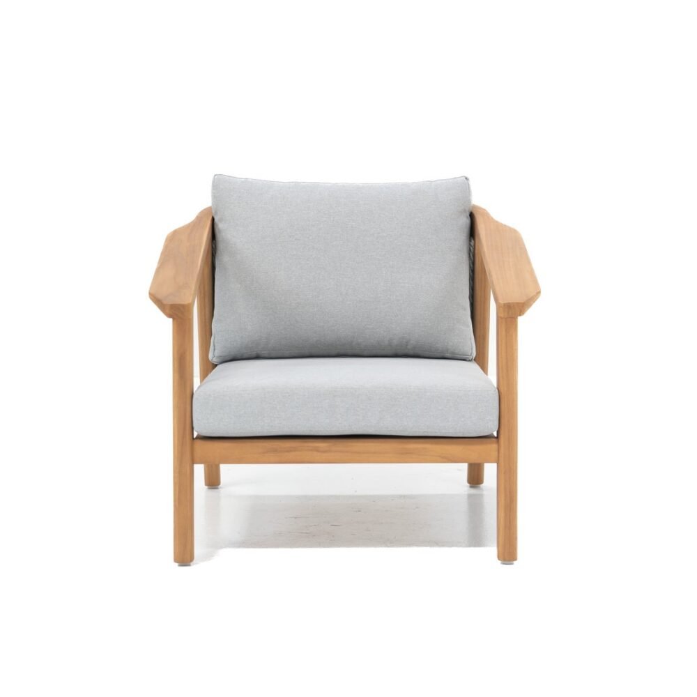 Orion Outdoor Teak and Rope Armchair