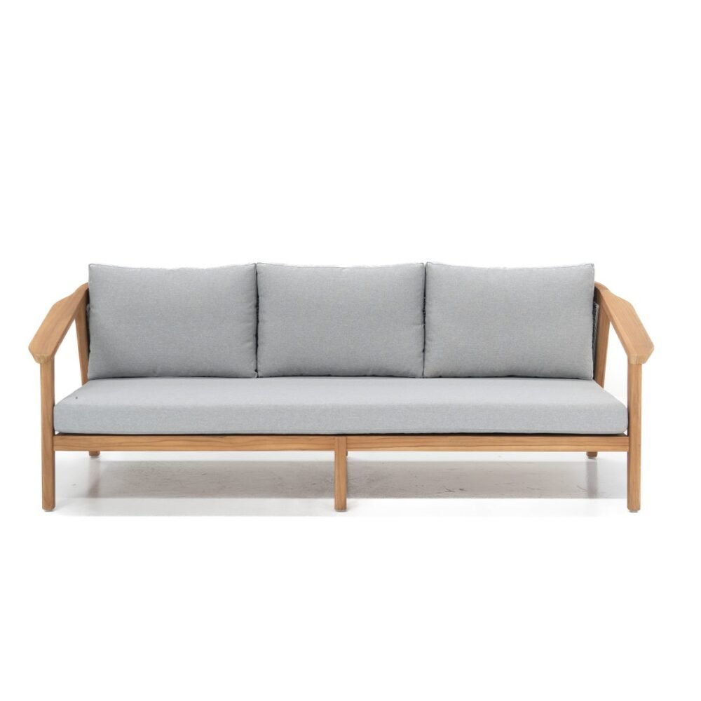 Orion 3 Seater Outdoor Teak and Rope Lounge