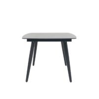 Modern outdoor dining table featuring HPL tabletop with natural texture, lightweight aluminium frame, stable and weather-proof