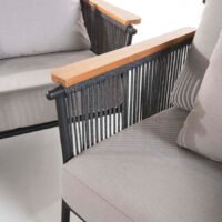 Zephyr 3 Seater Teak and Rope Lounge