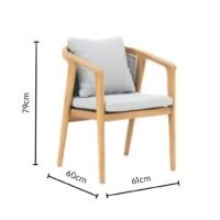 Orion Outdoor Teak and Rope Dining Chair