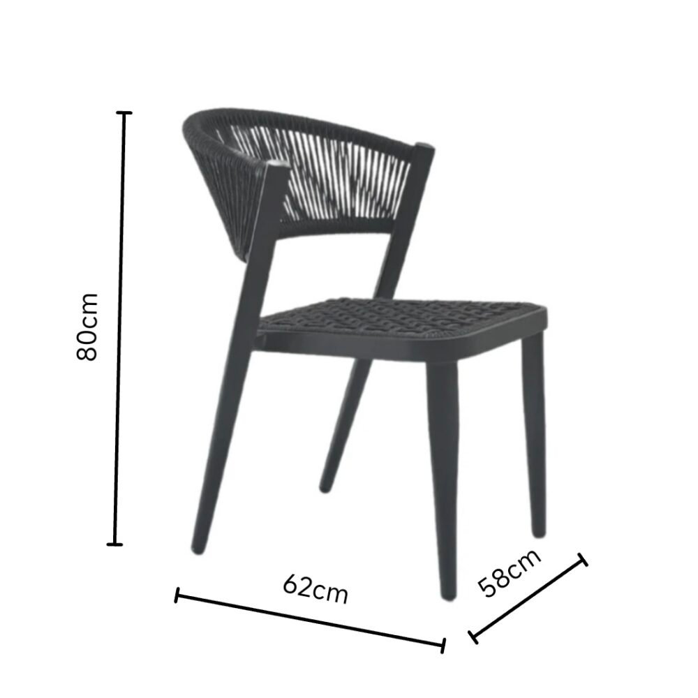 Dove Outdoor Rope Armless Dining Chair