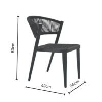 Dove Outdoor Rope Armless Dining Chair