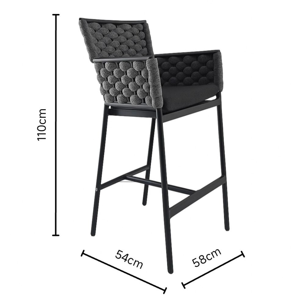 Equinox Outdoor Rope Bar Stool - Set of 4