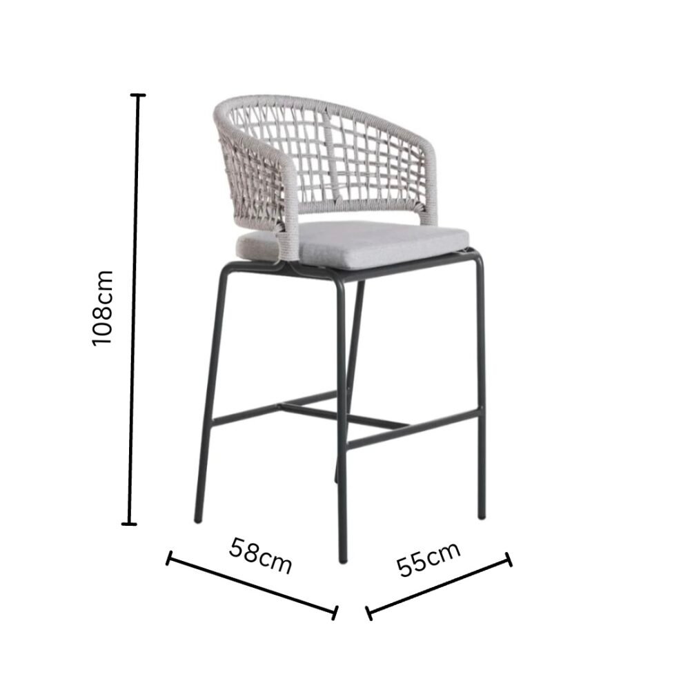 Elena Outdoor Rope Bar Stool