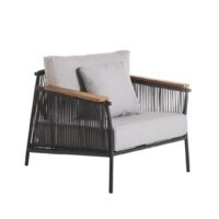 Zephyr Outdoor Teak and Rope Armchair