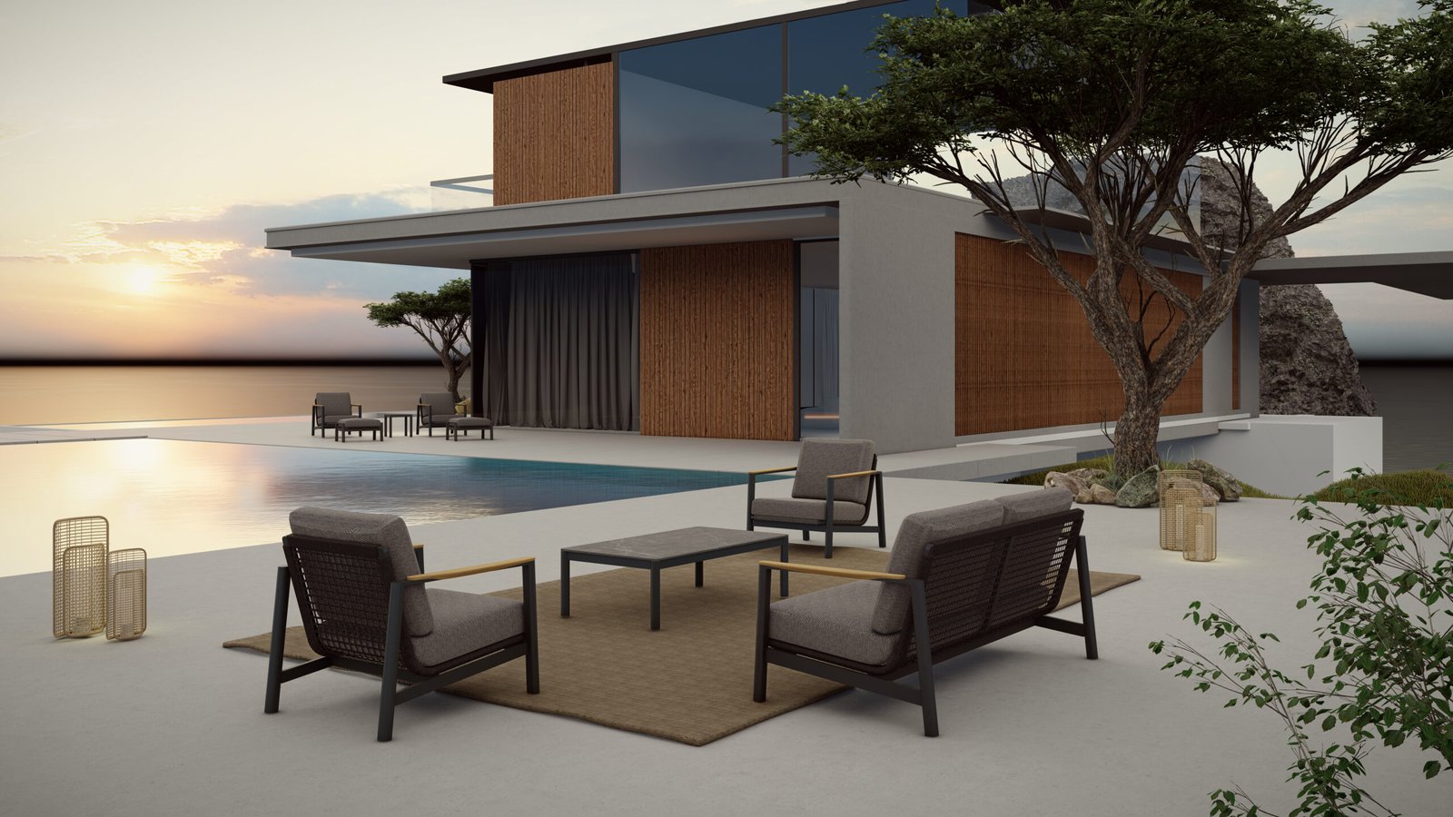Reyne lounge – 4 Seater Charcoal