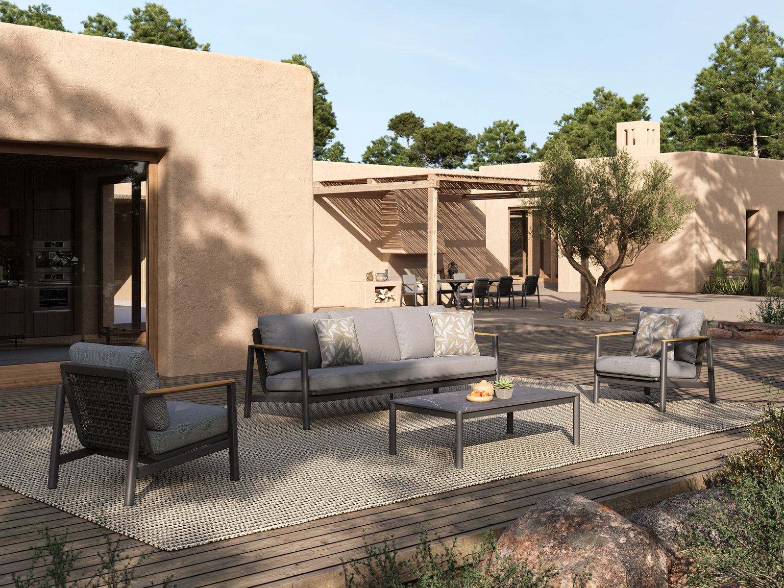 Reyne lounge – 5 Seater Charcoal