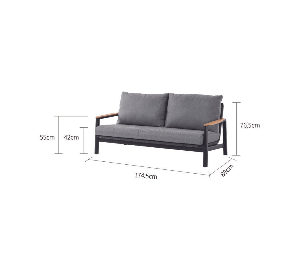 Reyne lounge – 4 Seater Charcoal