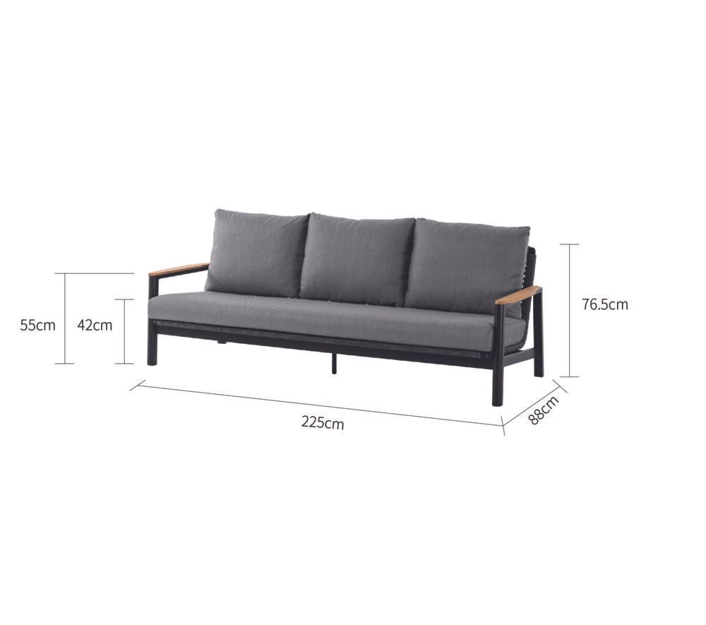 Reyne lounge – 5 Seater Charcoal