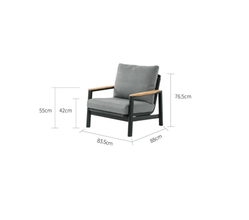 Reyne lounge – 4 Seater Charcoal