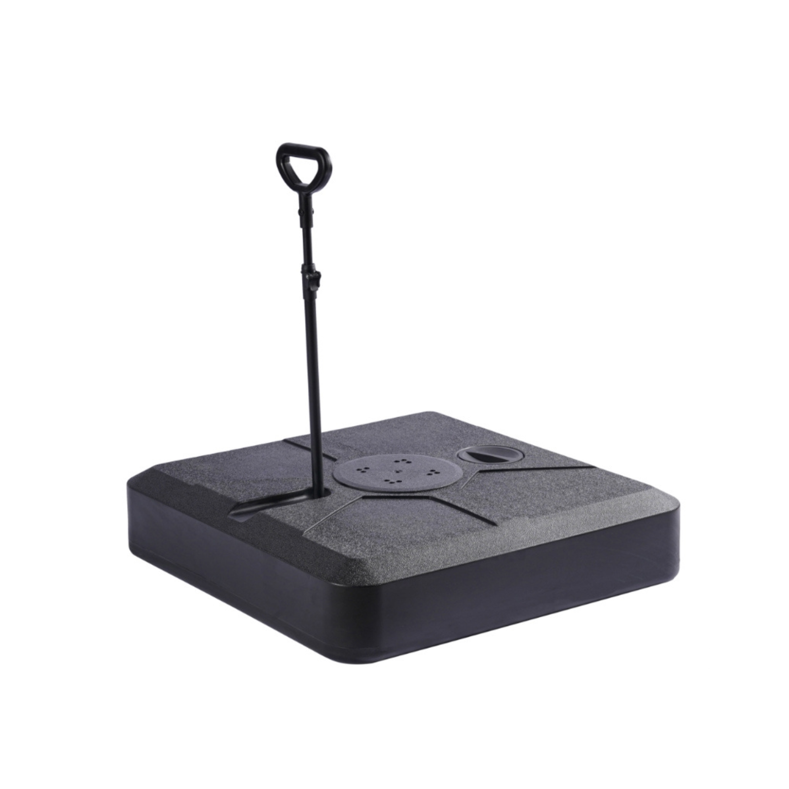 Outdoor Umbrella Base with Wheels and Rod – Black