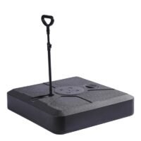 Outdoor Umbrella Base with Wheels and Rod-Black