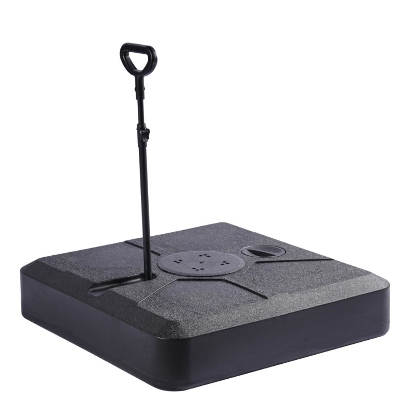 Outdoor Umbrella Base with Wheels and Rod-Black