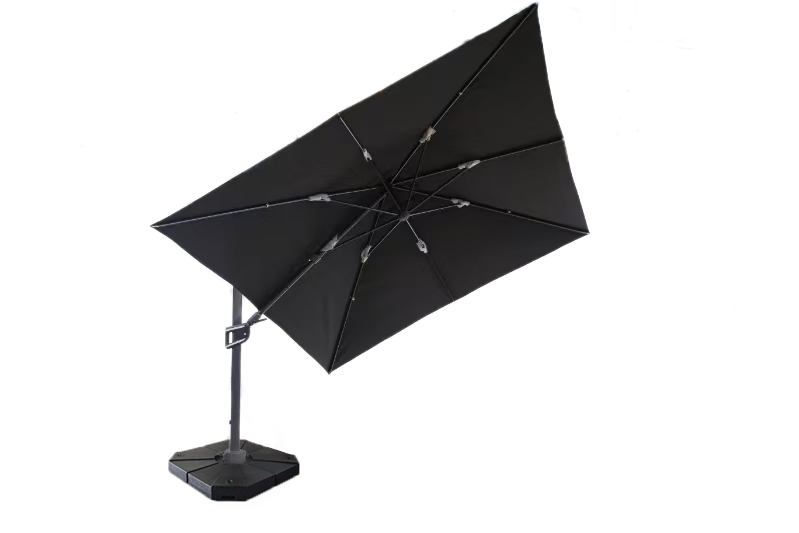 WindShield 3.3m x 3.3m Cantilever Umbrella with 4pcs refillable base