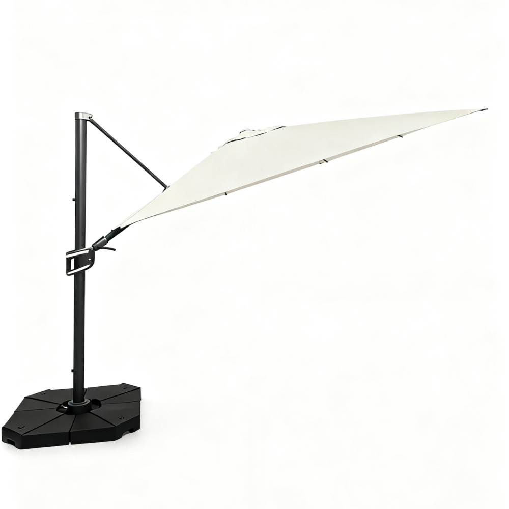 WindShield 3.3m x 3.3m Cantilever Umbrella with 4pcs refillable base