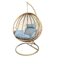 Outdoor Hanging Egg Chair Cushion - Chair-style Grey Blue