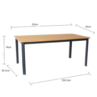 Casablanca Dining Set with Bari Dining Chairs - Charcoal