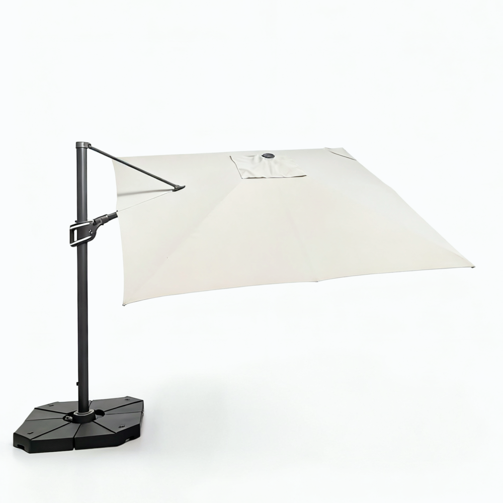 WindShield 3.3m x 3.3m Cantilever Umbrella with 4pcs refillable base