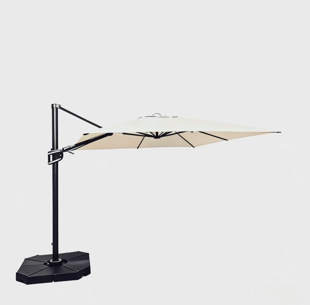 WindShield 3.3m x 3.3m Cantilever Umbrella with 4pcs refillable base