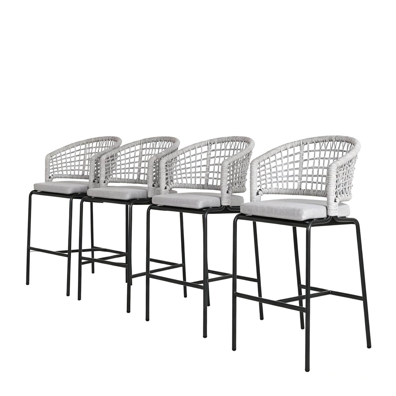 Elena Outdoor Rope Bar Stool – Set of 4