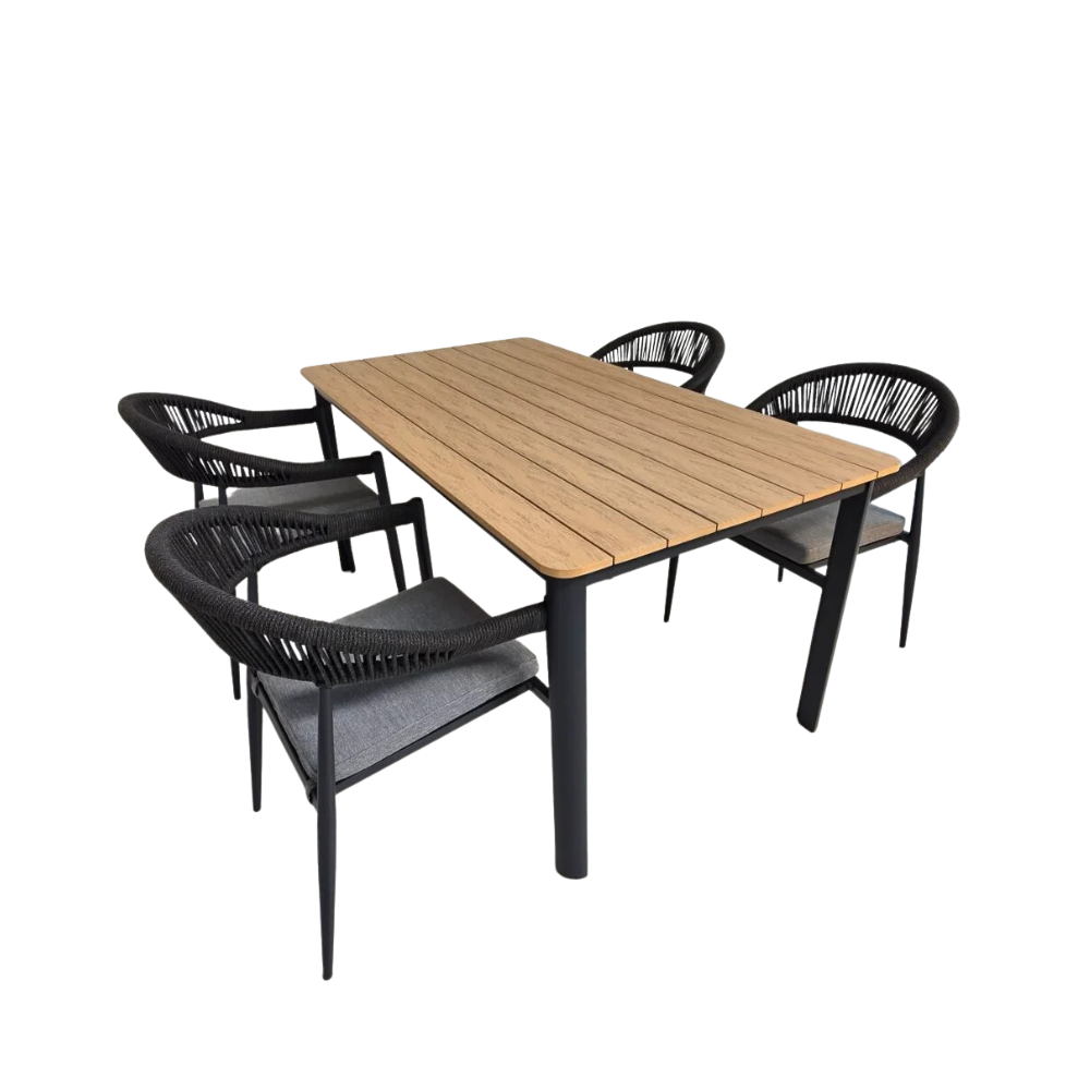 dining set charcoal Casablanca 5pc Dining Set 160cm Charcoal